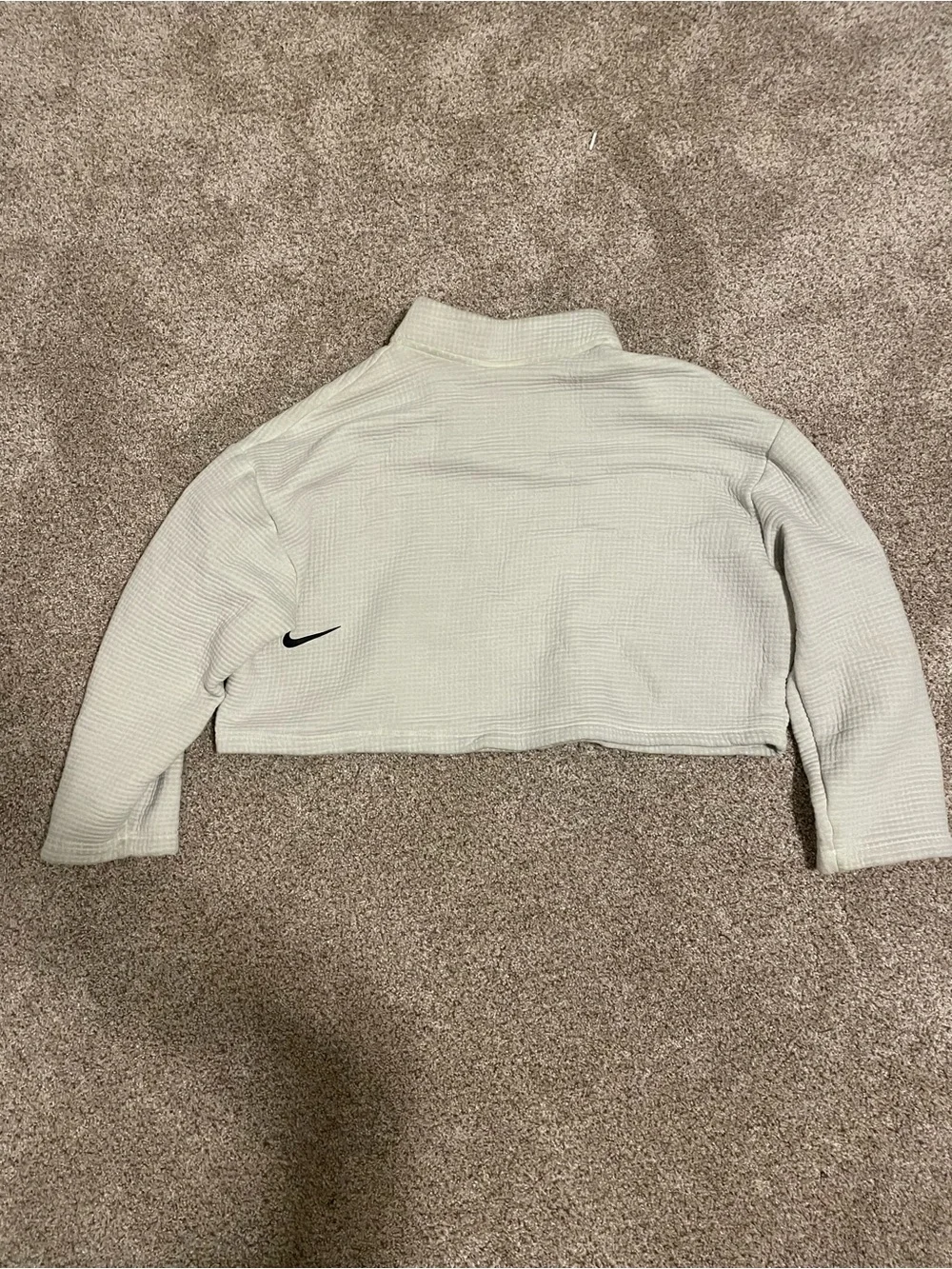 Nike White Quarter-Zip Pullover with Neon Yellow Lining